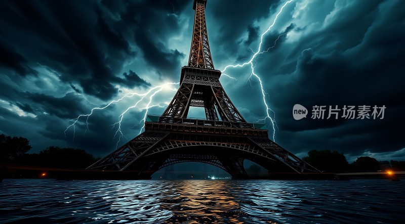 巴黎铁塔闪电奇观