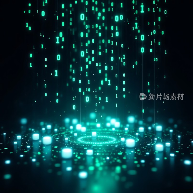 数字世界二进制代码与科技之光交织