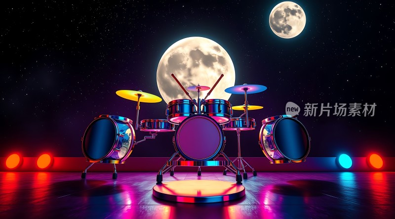 霓虹鼓组月夜演奏