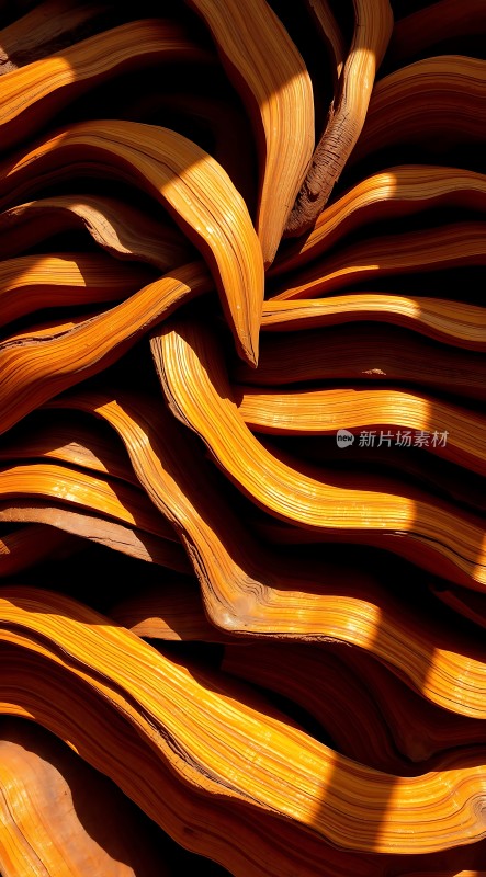 阳光下的木纹之美