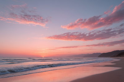海滩夕阳高清风景图片 海滩夕阳高清风景图片