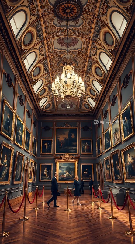 艺术殿堂古典画作与华丽装饰的完美融合