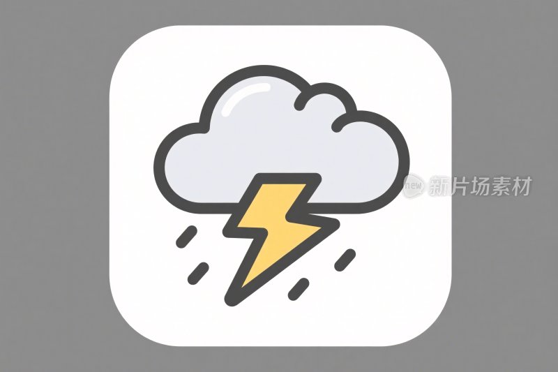 天气图标闪电下雨云
