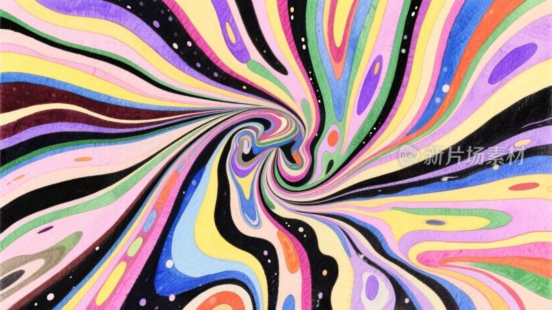 五彩漩涡抽象插画