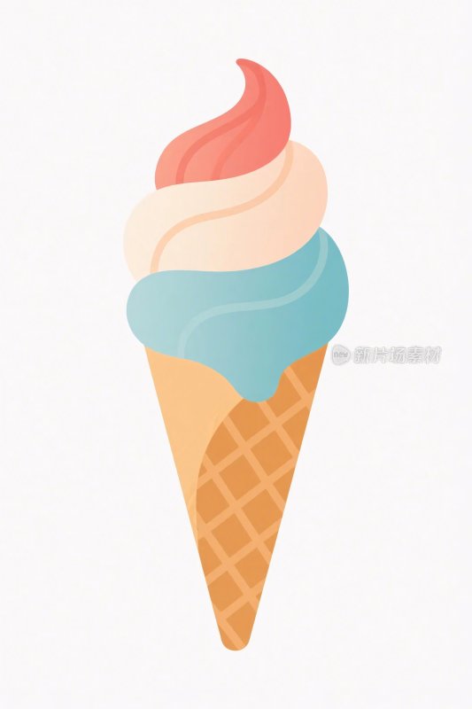 彩色冰淇淋甜筒