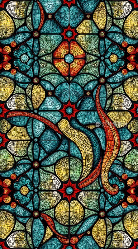 彩色玻璃艺术图案