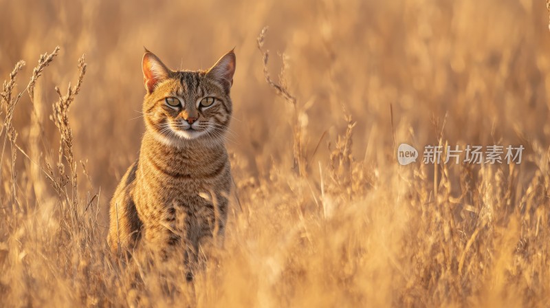 沙漠草丛里的猫