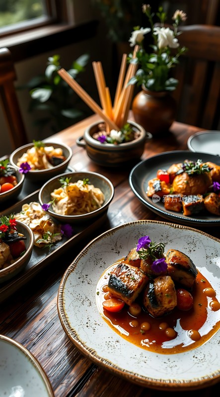 美味佳肴盛宴诱人美食大餐