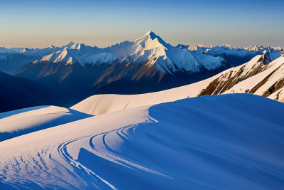 雪山天空山峰户外探险