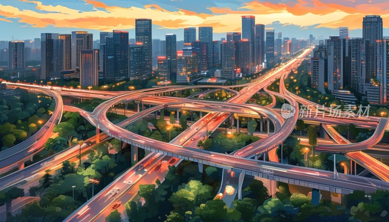 成都天府立交全景