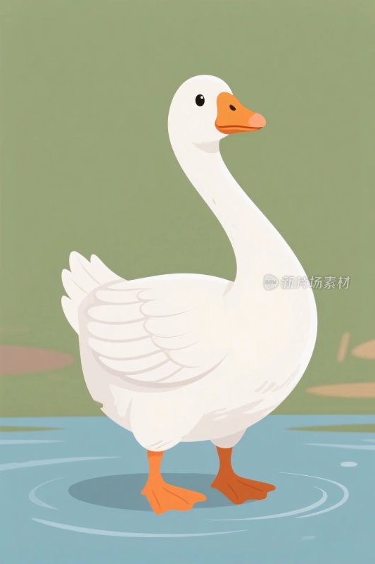 卡通白鹅插画