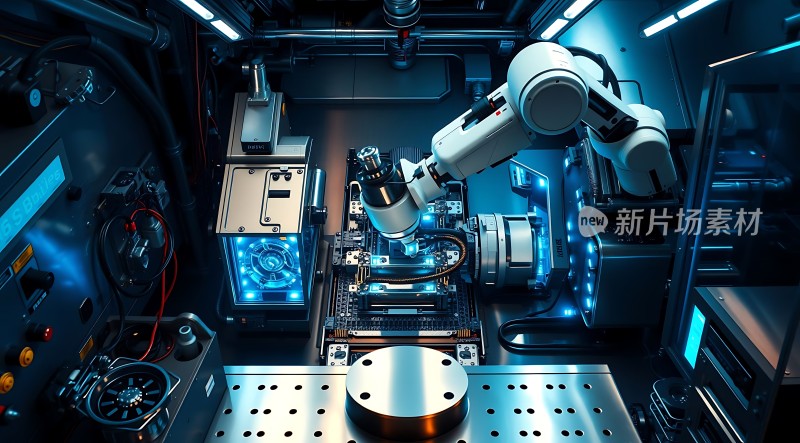 未来科技实验室机器人操作精密仪器