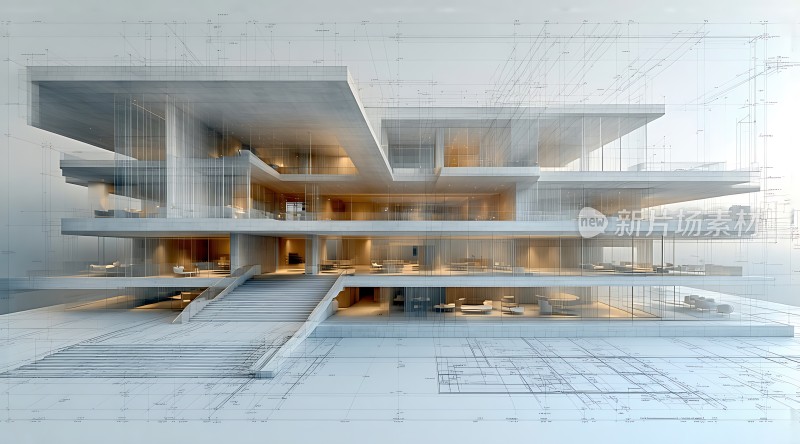 现代建筑蓝图设计图