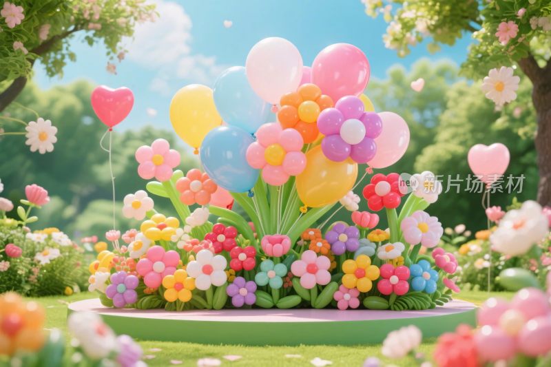 梦幻花园花卉气球