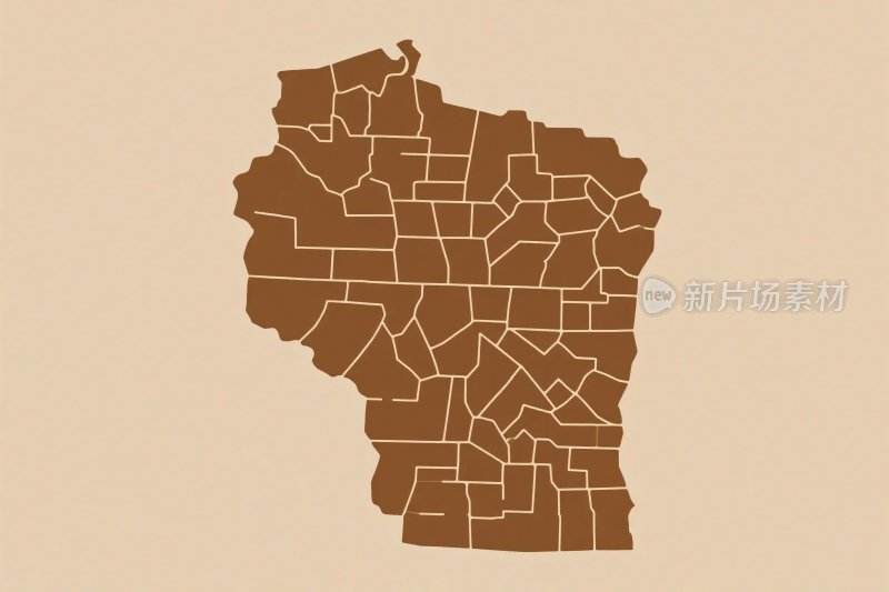 威斯康星州地图轮廓图