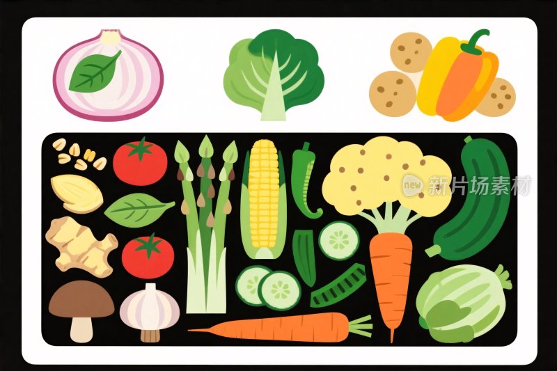 蔬菜插画集合图