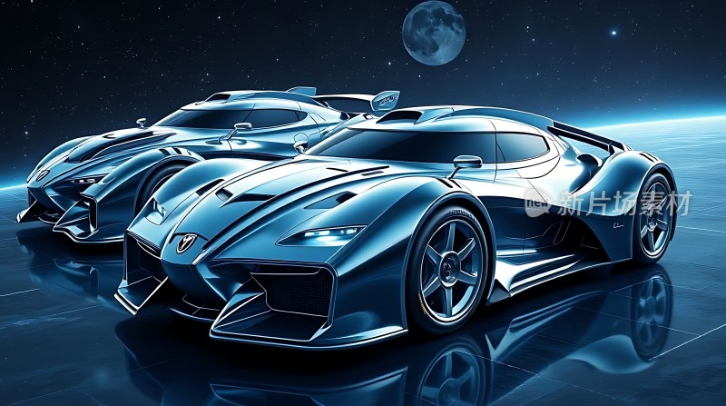 未来座驾双星闪耀夜空下的速度与激情