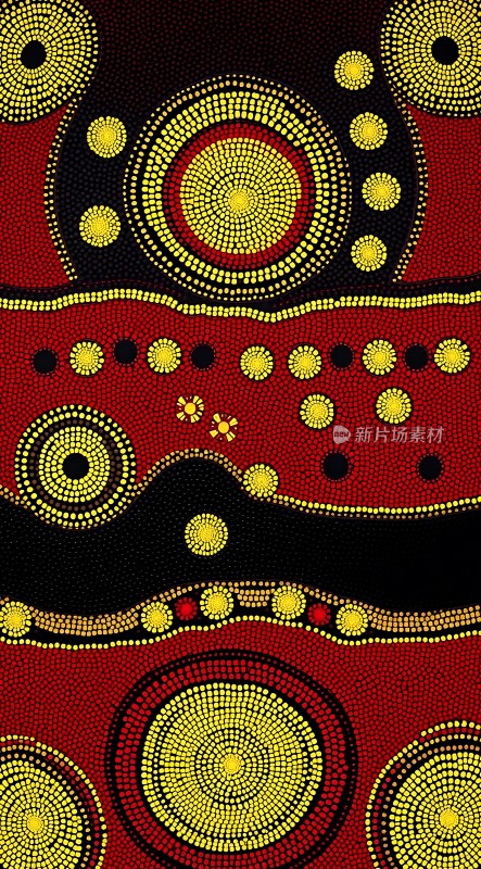 红色与黄色圆点的艺术图案