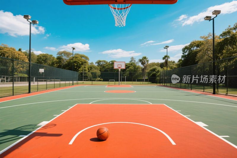 室外篮球场全景