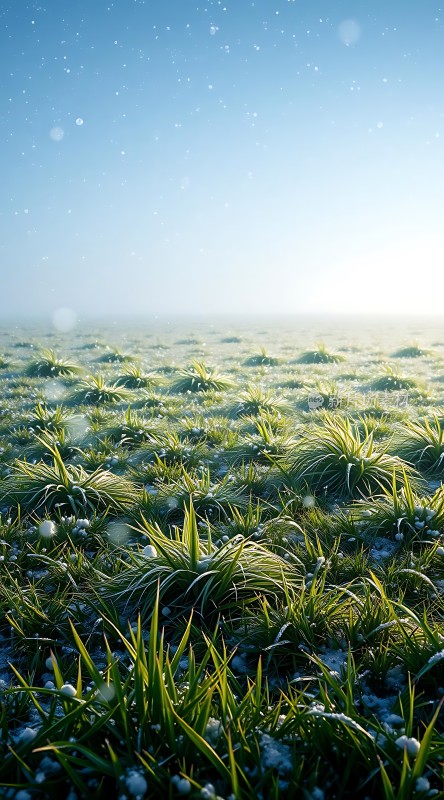 晨光下的翠绿草地