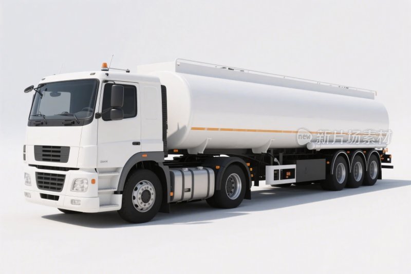 白色油罐运输卡车
