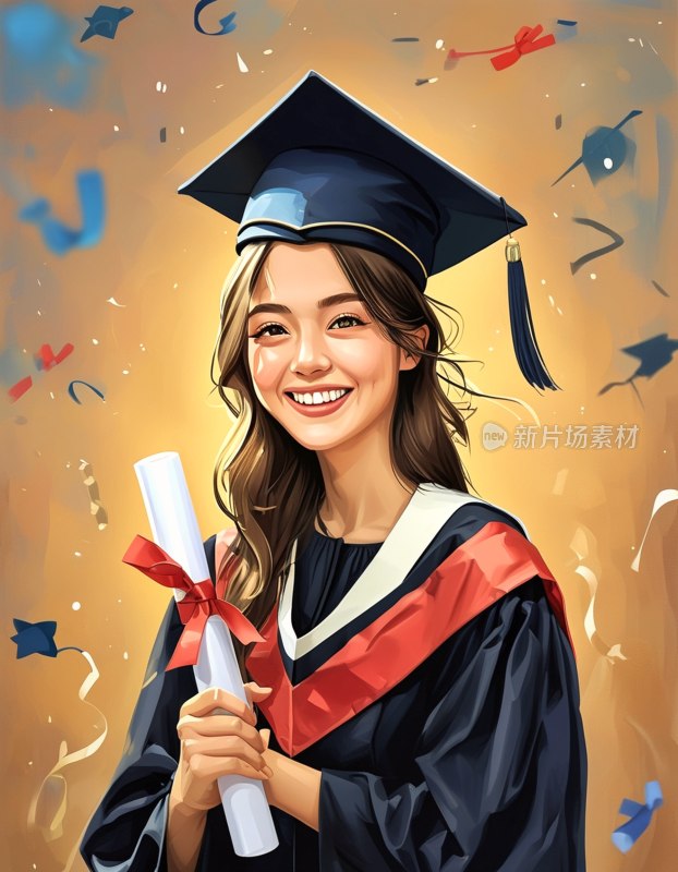 女学生毕业庆祝