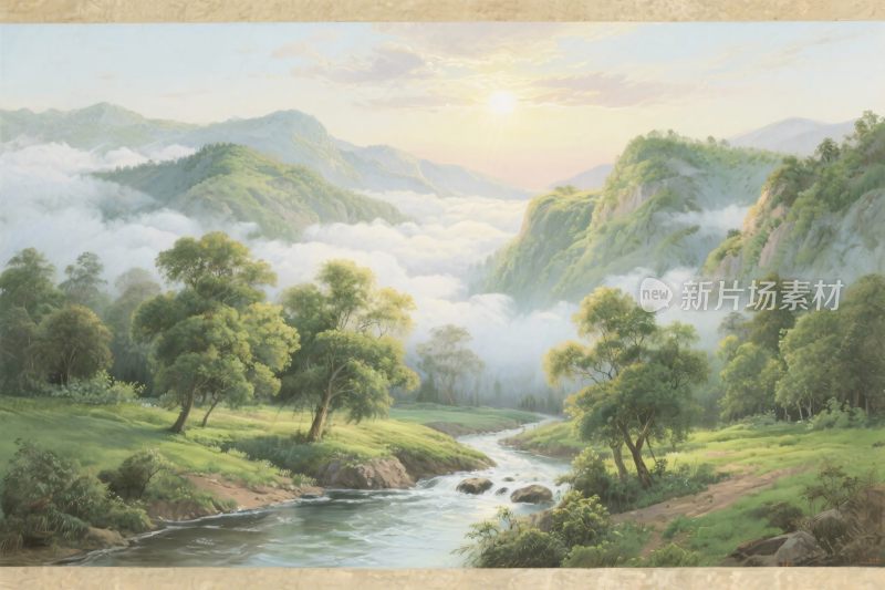 山水风景插画