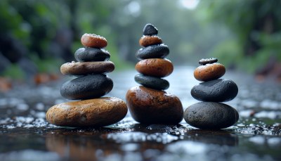 湿地石堆景 湿地石堆景