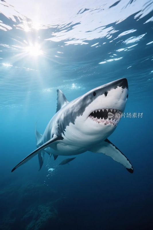 鲨鱼水下摄影