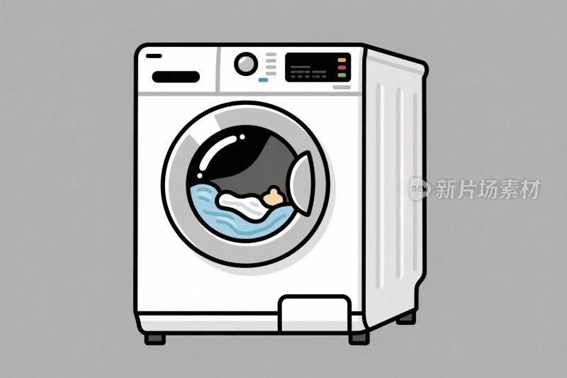 卡通洗衣机插画