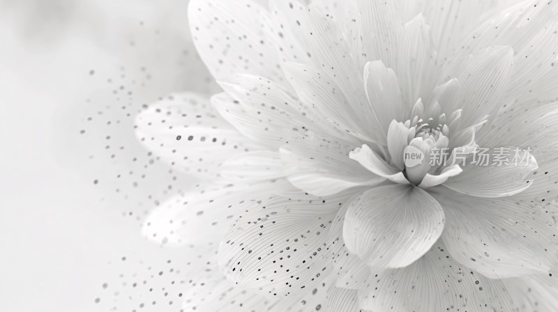 黑白花卉特写画面