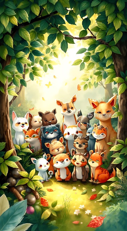 森林里的动物聚会