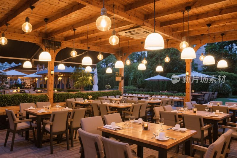 户外休闲餐厅场景