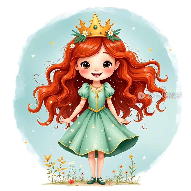 金色皇冠红发公主