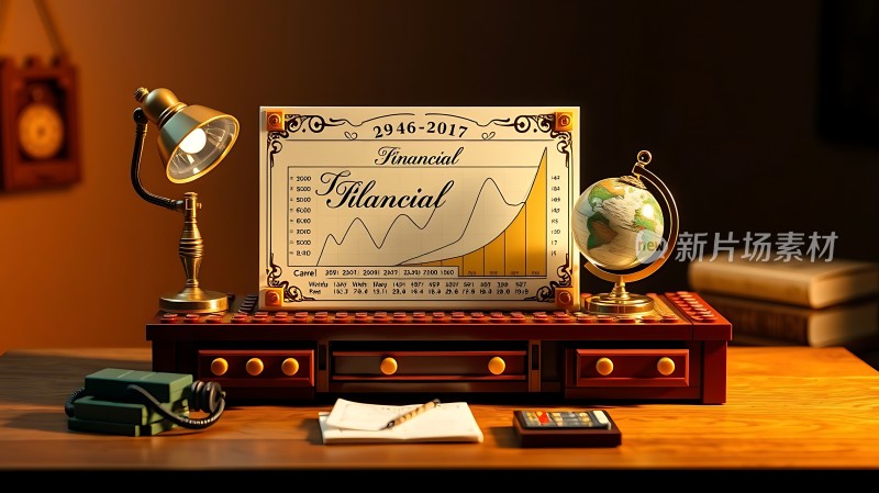 金融图表与地球仪的结合展现全球经济的动态变化