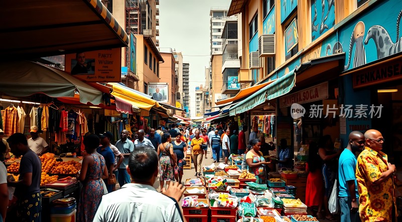 繁华市场热闹非凡琳琅满目商品琳琅满目人来人往熙熙攘攘