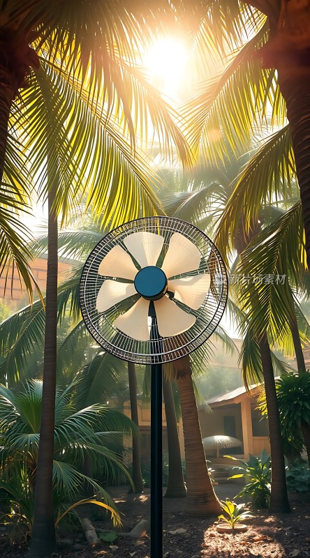 阳光下的热带风情风扇