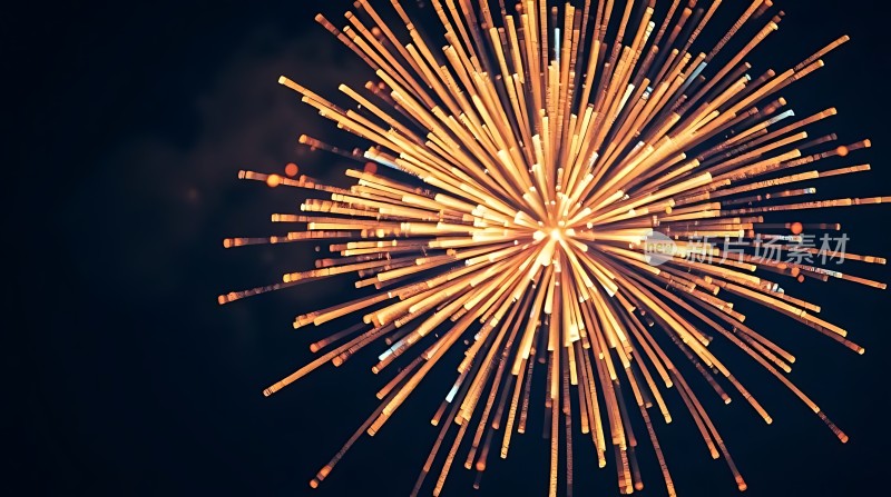 夜空烟花绽放光芒四射璀璨夺目