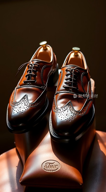 棕色皮鞋展示
