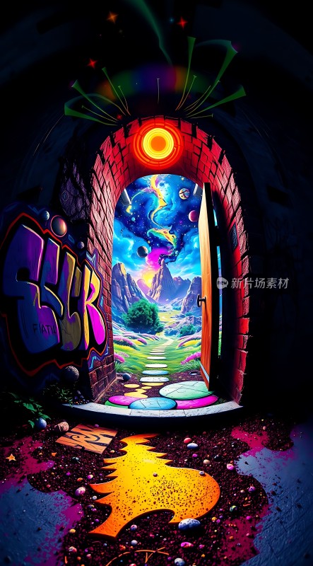 通往奇幻世界的彩色大门