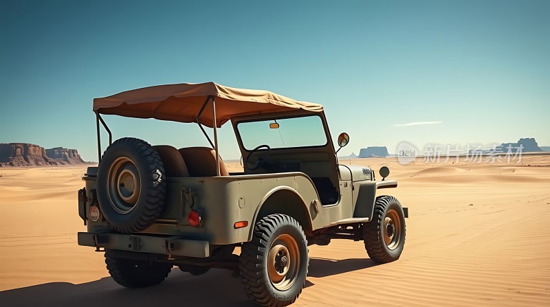 沙漠探险之旅经典吉普车穿越金色沙丘