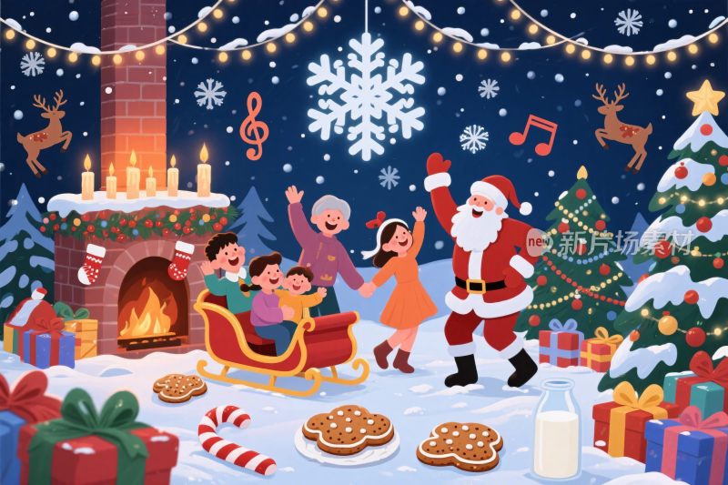 圣诞主题卡通插画