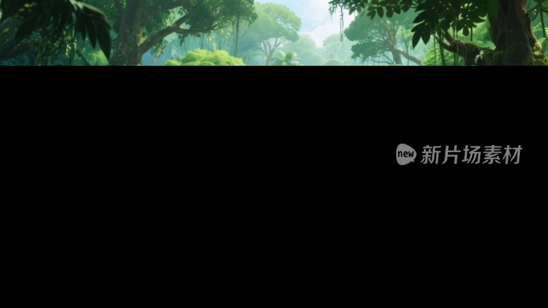 热带雨林瀑布插画