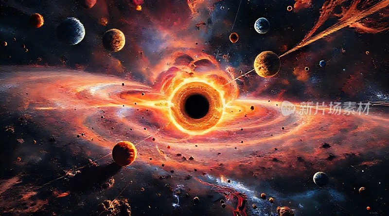 宇宙黑洞与行星交响曲