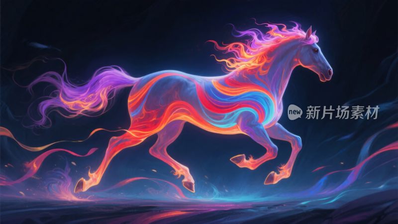 炫彩奔跑的梦幻之马