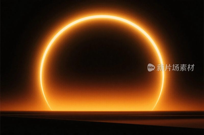 橙色环形光效艺术图