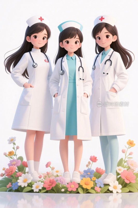 卡通护士医疗插画