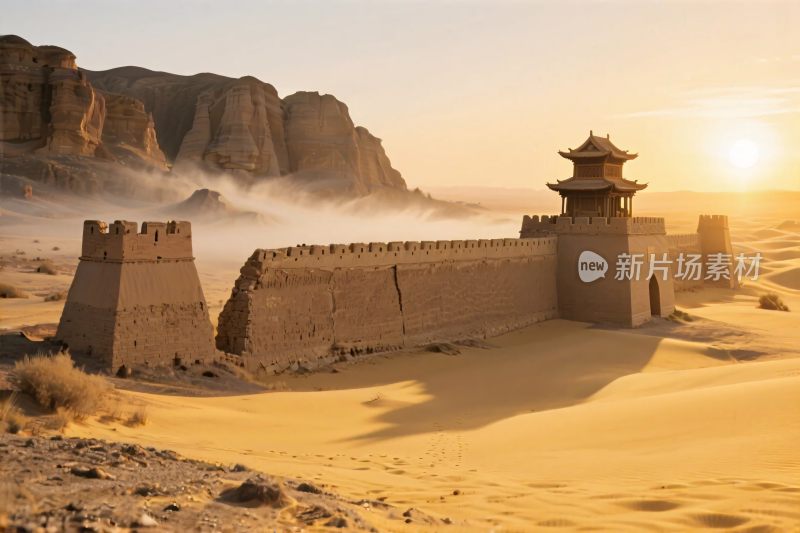 沙漠古城遗迹风光