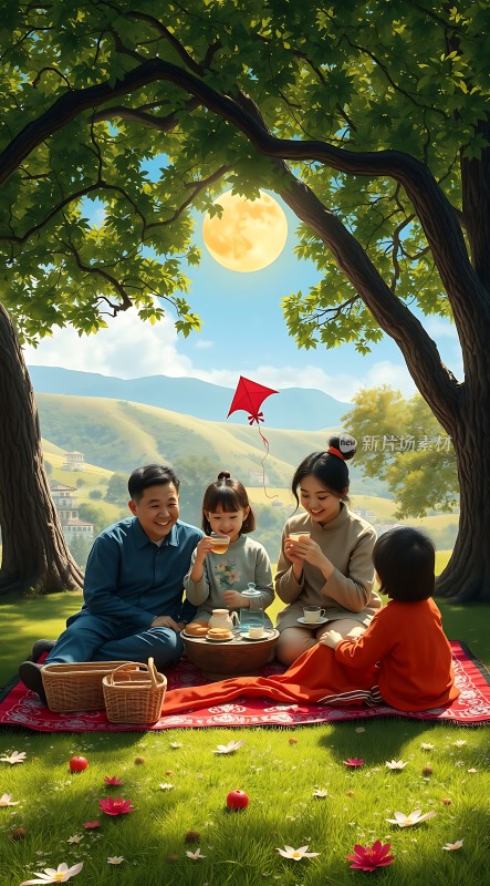 家庭野餐快乐时光