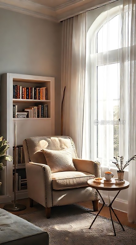 阳光午后温馨角落舒适阅读时光